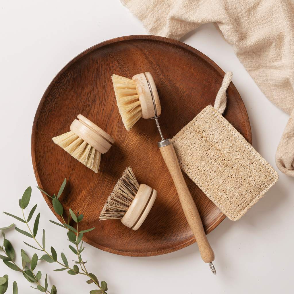 Sustainable Dish Brushes | 4 Piece Starter Set w/ Loofah Sponge-0