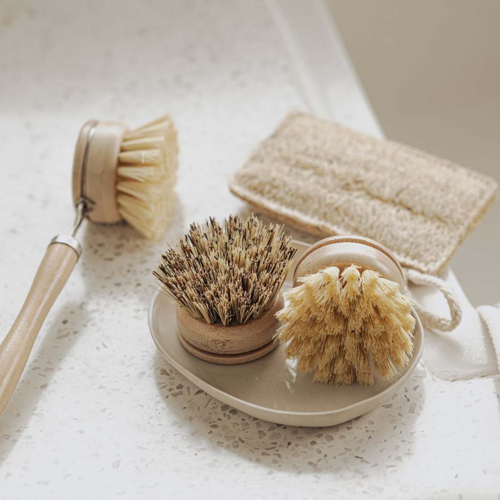 Sustainable Dish Brushes | 4 Piece Starter Set w/ Loofah Sponge-3